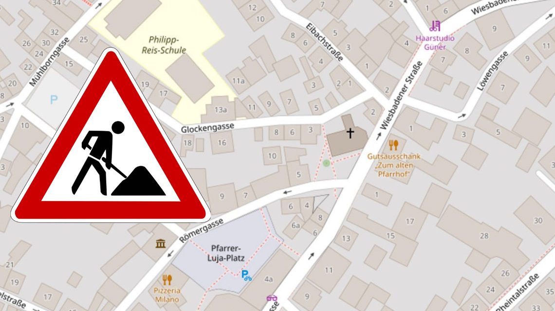 Glockengasse: Karte zeigt den Bereich in Dotzheim der gesperrt wird.