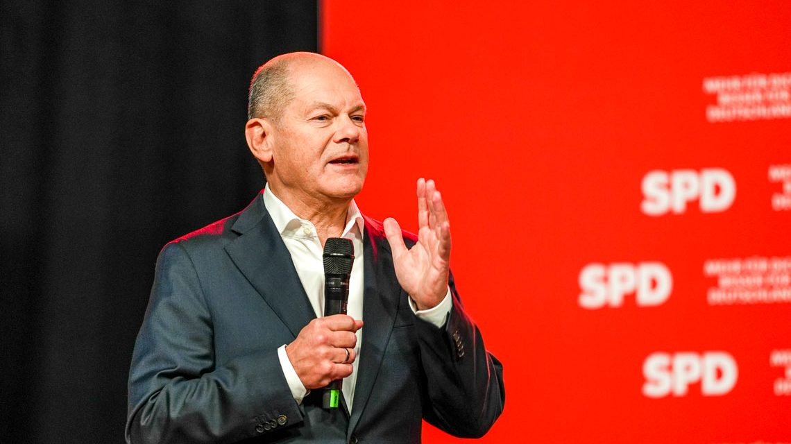 Olaf Scholz im RMCC auf seiner Wahlkampf-Tour durch Deutschland.