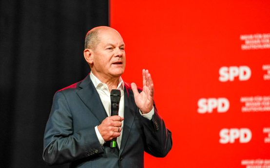 Olaf Scholz im RMCC auf seiner Wahlkampf-Tour durch Deutschland.