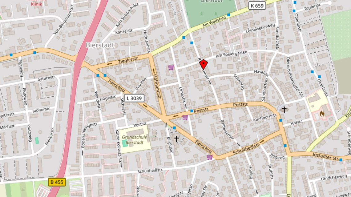 Reiffeisenstraße in Bierstadt gesperrt.