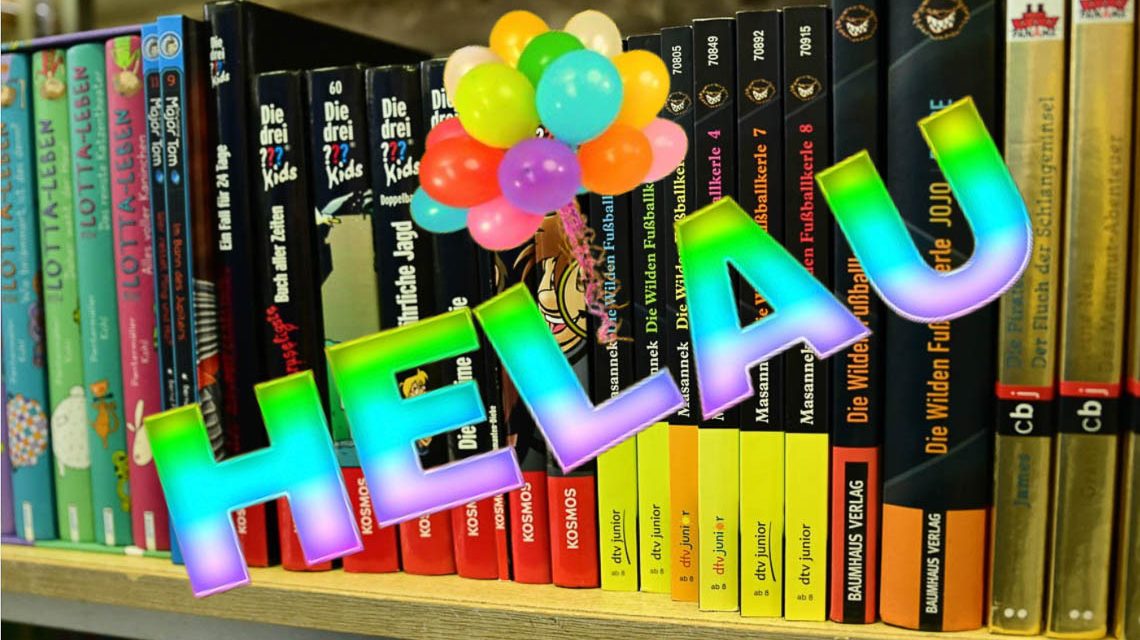 Stadtbibliothek Wiesbaden an Fastnacht.