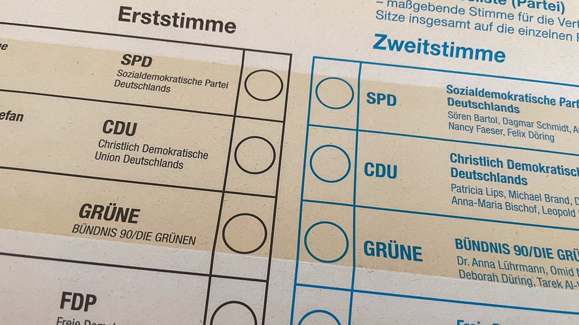 Bundestagswahl 2025, Stimmzettel
