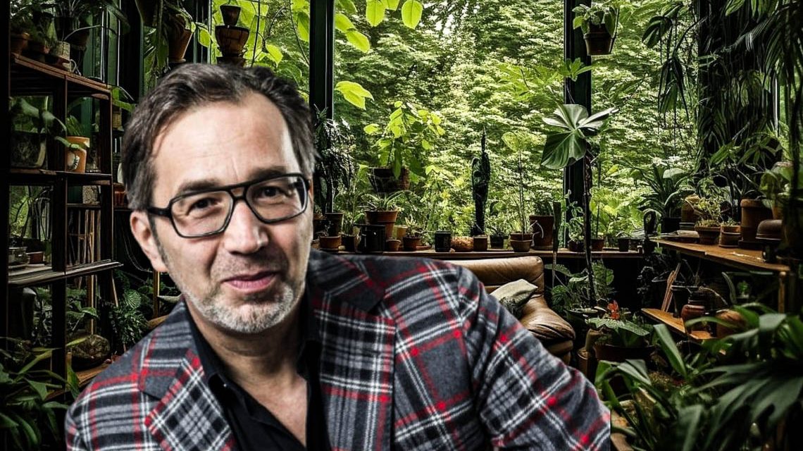 Krimilesung bei Gramenz Gartenbaum mit Jürgen Heimlich.