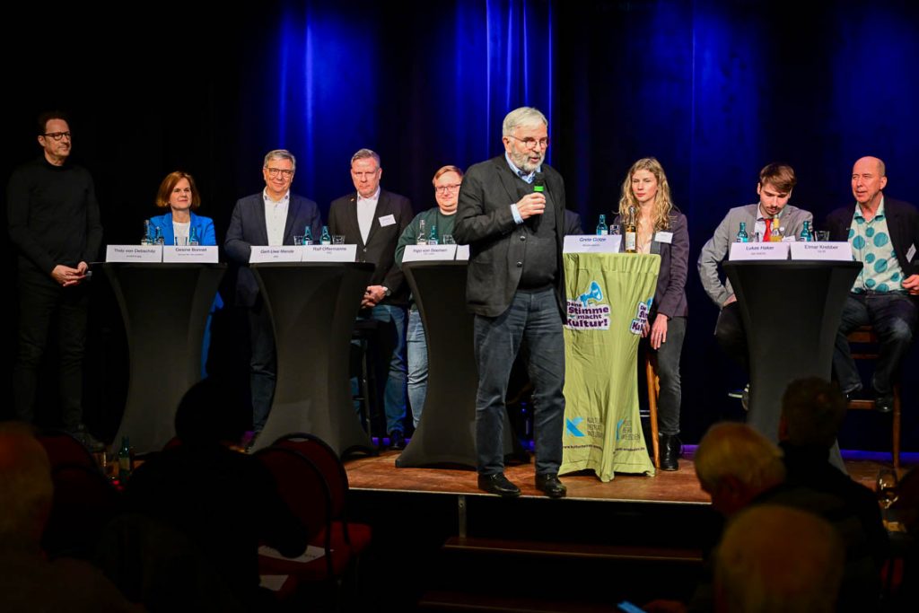 Podiumsdiskussion im Kulturbeirat zur Oberbürgermeisterwahl 2025.