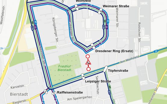 Sperrung Leipziger Straße in Bierstadt