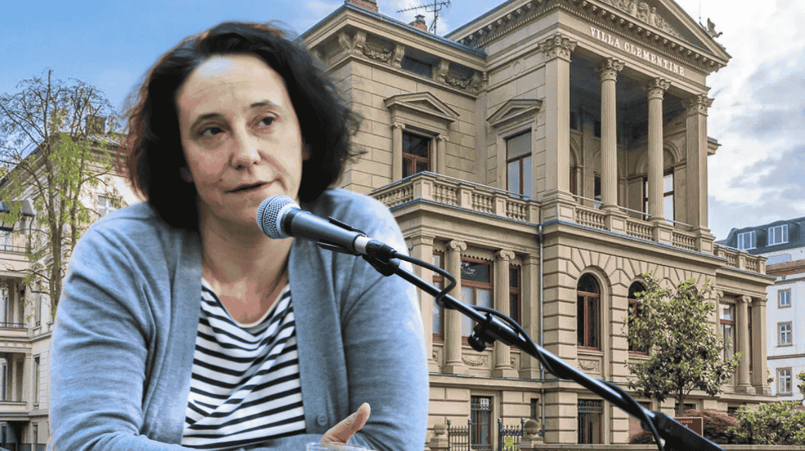 Lucy Fricke vor dem Literaturhaus, KLollage