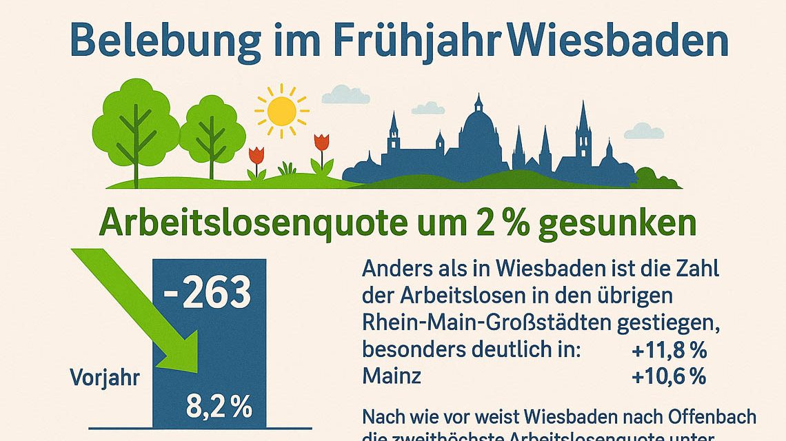 Entwicklungen auf dem Arbeitsmarkt in Wiesbaden, im Rhein.Main-Gebiet.