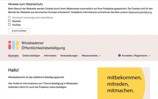 Wiesbadenwirkt, das neue beteiligungsforum der Stadt Wiesbaden.