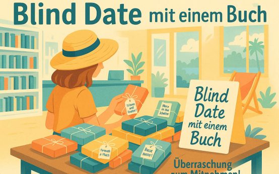 Liebe auf den ersten Satz? In der Mauritius-Mediathek warten Bücher im Geschenkpapier auf neugierige Leser:innen. Wer sich traut, bekommt ein literarisches „WILDES BLIND DATE“.