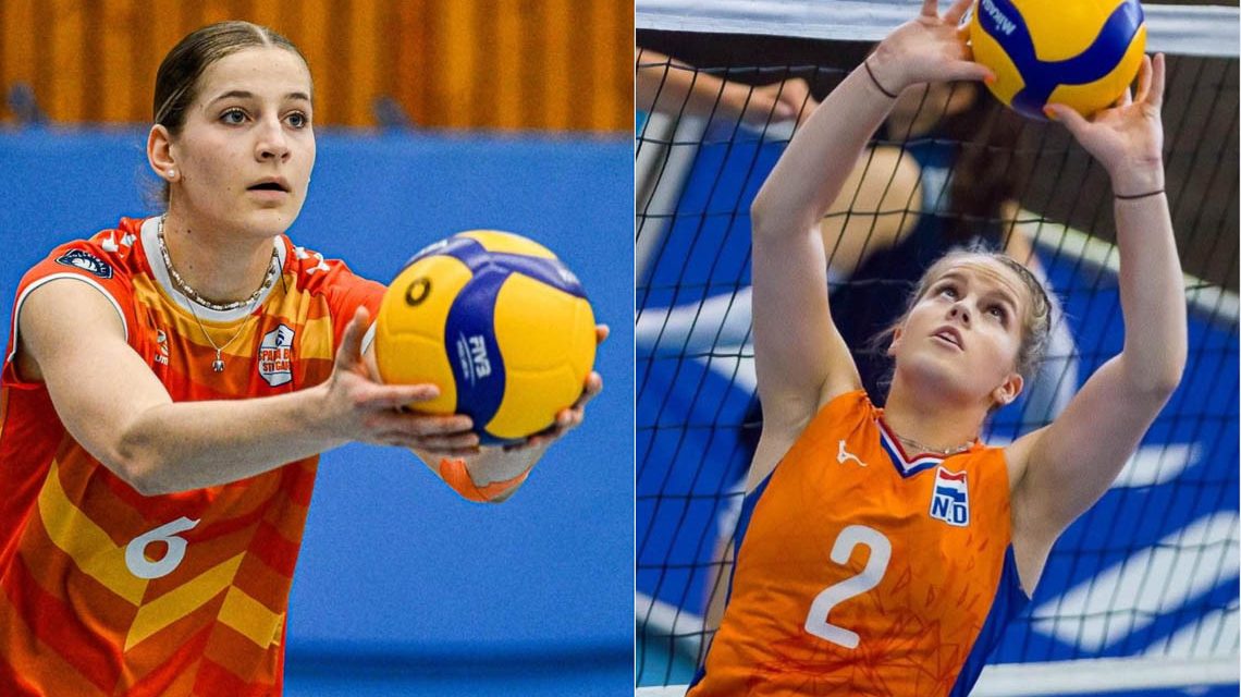 Sanne Konijnenberg (li.) und Hanna Weinmann: Zwei neue Spielmacherinnen beim VC Wiesbaden – eine mit internationaler Erfahrung, eine mit großer Perspektive.