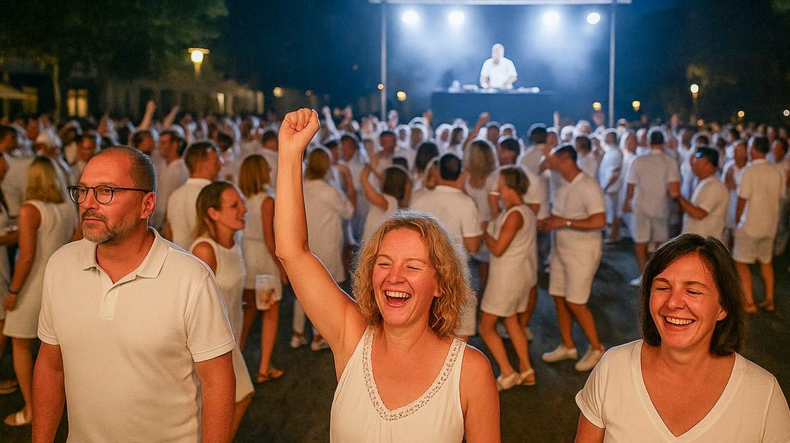 Rathausplatzfest Delkenheim, am Freitagabend Just White . Am Samstag steht der Vereinsring im Mittelpunkt.