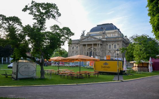 Am Warmen Damm ist alles bereit: Das Theatrium kann beginnen.