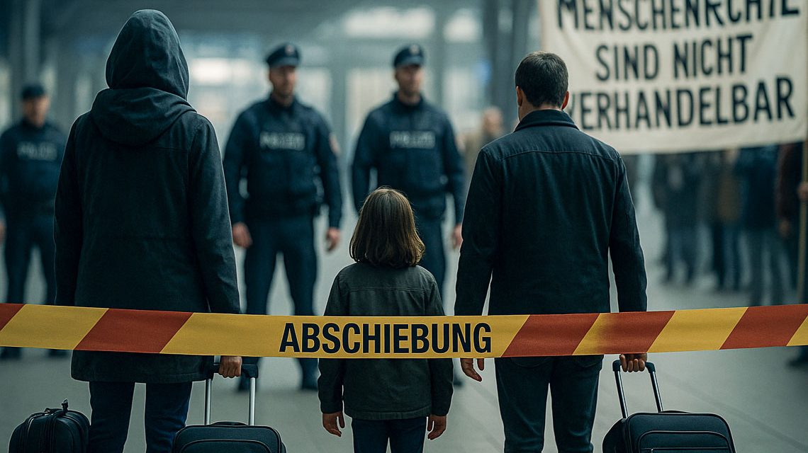 Abschiebung, Szene am Flughafen.