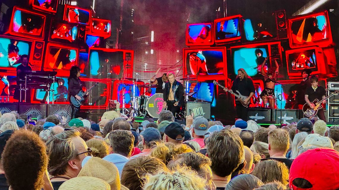 Billy Idol live in Wiesbaden: Mit Leder, Lächeln und lautem Rebell Yell bringt die Rockikone die Brita-Arena zum Beben.