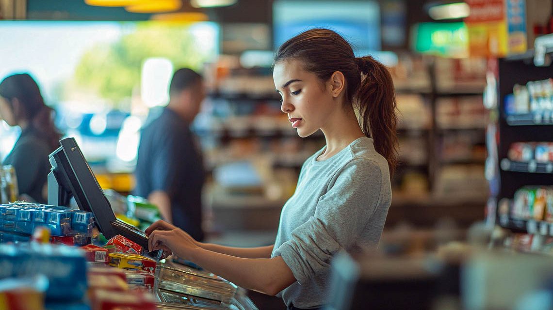 Ein Kassendisplay leuchtet im Gegenlicht – das System läuft digital, sicher, gesetzestreu. Noch bis Ende Juli bleibt Zeit zur Meldung beim Finanzamt.