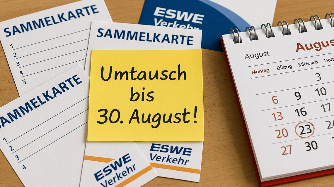 Sammelkarte, nur noch bis zum 30. August umtauschen.