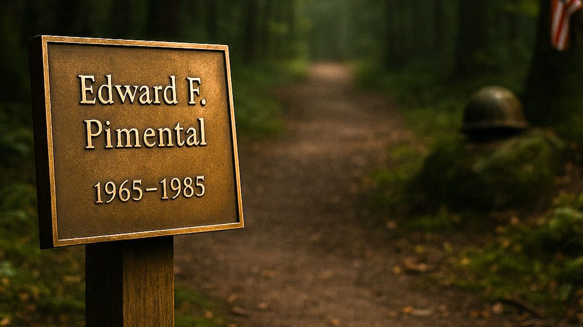 Am Tatort errichtet: Die Gedenktafel im Wiesbadener Stadtwald erinnert an Edward F. Pimental, der 1985 von der RAF ermordet wurde
