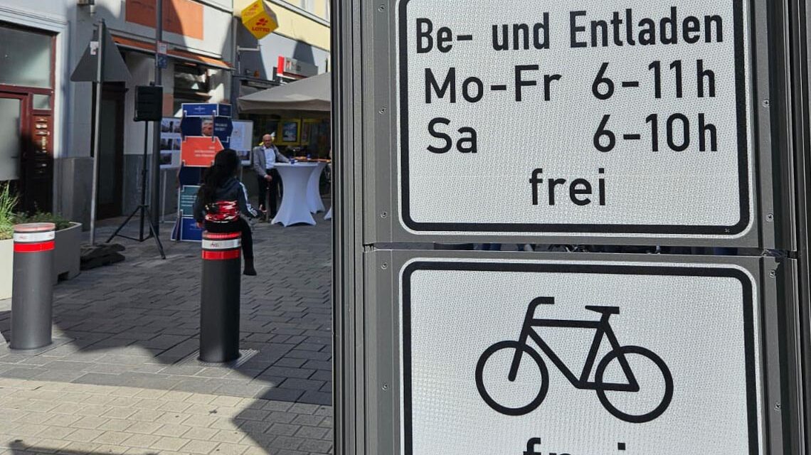 Versenkbare Poller in der Wellritzstraße