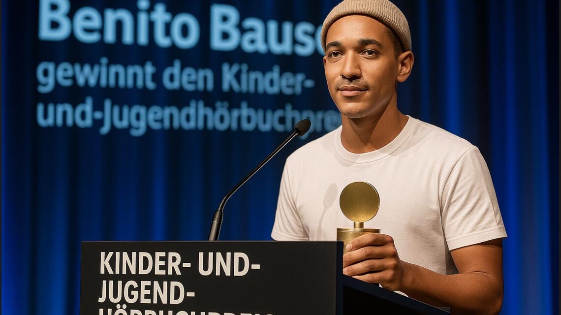Benito Bause erhält den Kinder-und Jugendhörbuchpreis.