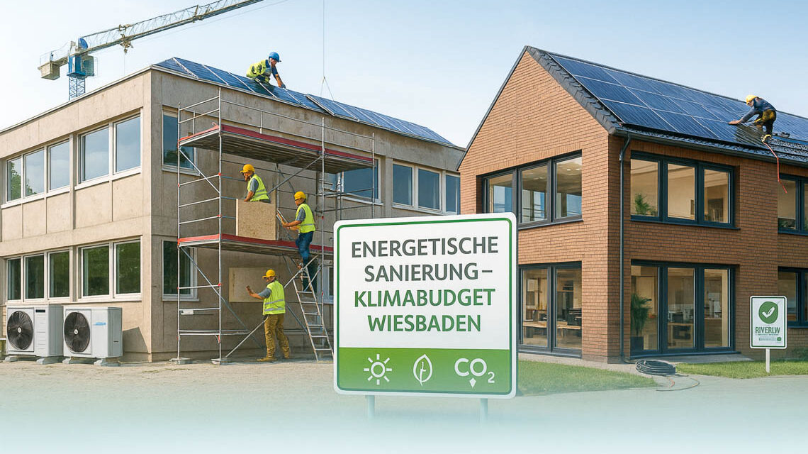 Klimabilanz: Fassaden werden gedämmt, Solartechnik auf Dächern installiert.