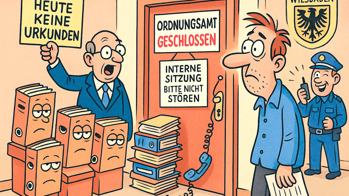 Situationskomik, wenn das Ordnungsamt geschlossen bleibt.