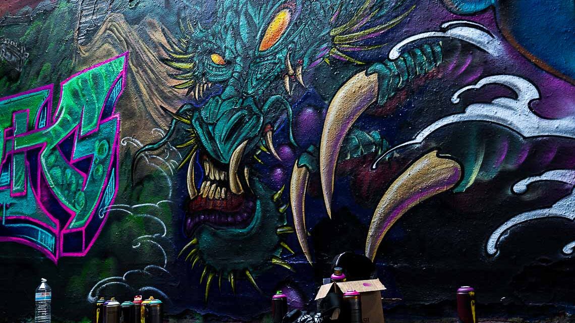 Graffiti Festival Meeting of Styles am Brückenkopf in Mainz Kastel.