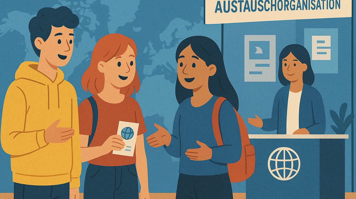 Junge Besucherinnen und Besucher erkunden die Angebote der Jugend-Infobörse „Hessen total international 2025“ in Wiesbaden und informieren sich über Austauschprogramme, Sprachreisen und Auslandsprojekte.