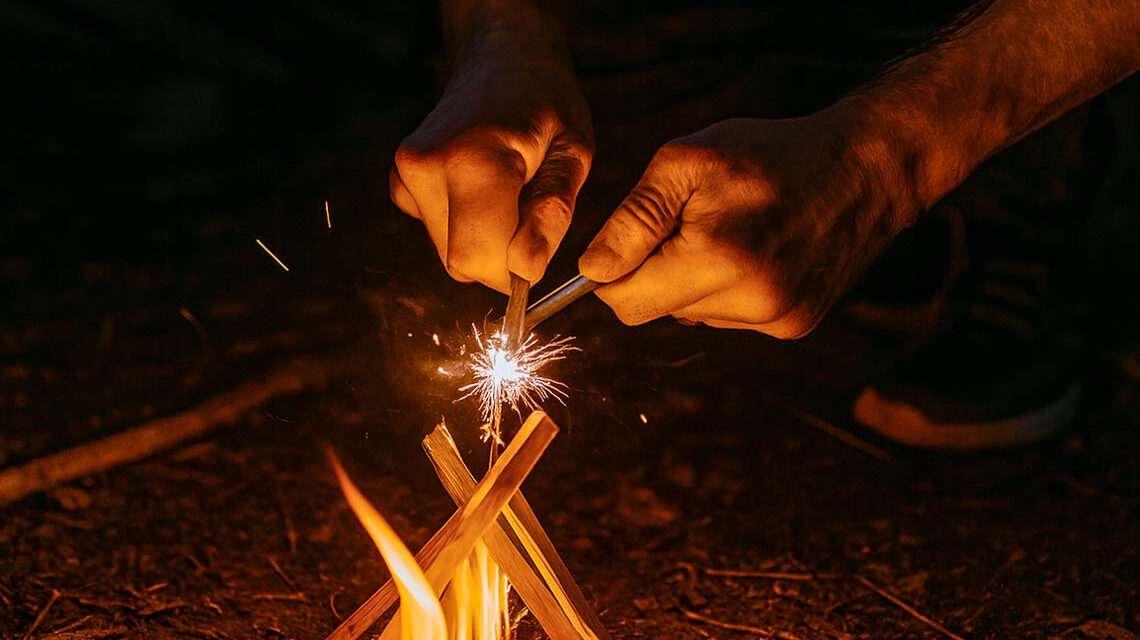 Feuer machen in der Fasanerie, Natur erleben