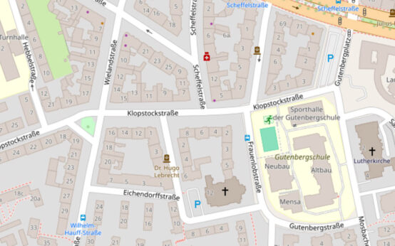 Klopstockstraße im Dichterviertel im Stadtteil Südost.