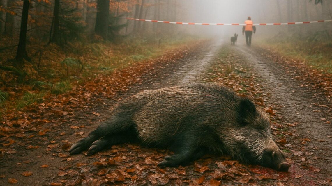 Absperrungen im Dambachtal: Während der Drückjagd gehört der Wald für einige Stunden den Jägerinnen und Jägern.