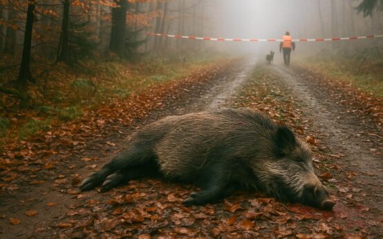 Absperrungen im Dambachtal: Während der Drückjagd gehört der Wald für einige Stunden den Jägerinnen und Jägern.