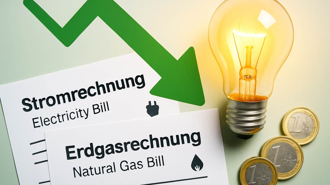 Strom- und Gaspreise sinken.