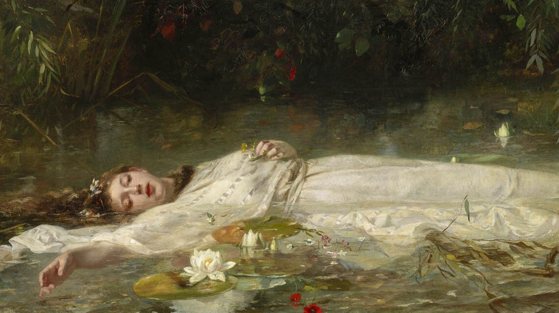 OPhelia, ein Charakter aus Shakespears „Hamlet" ist auf tragische Weise im Fluss ertrunken.