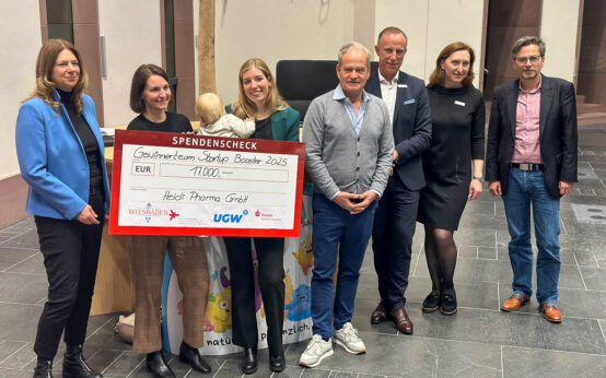 Scheckübergabe an die Heidi Pharma