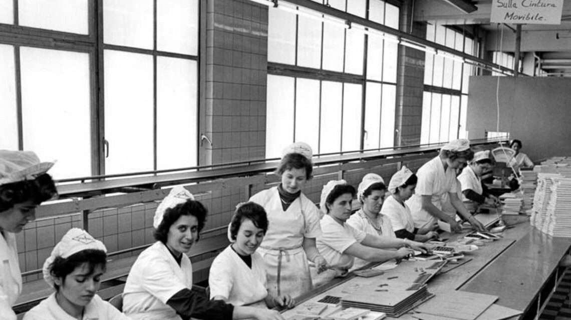 Italienische Gastarbeiterinnen in der Schokoladenfabrik Stollwerk,