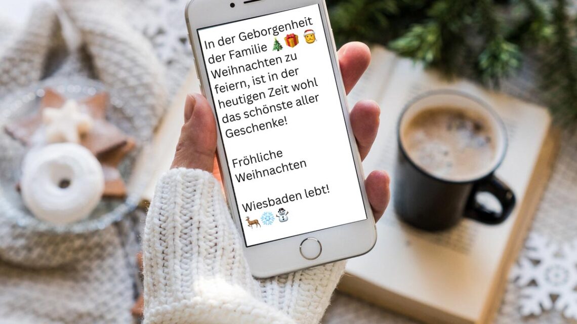 Weihnachtsgrüße per Handy versenden.
