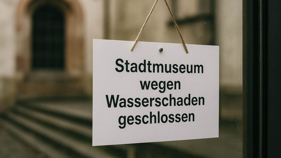 Stadtmuseum wegen Wasserschaden geschlossen.