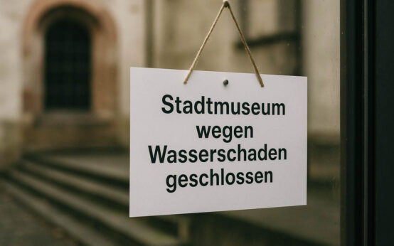 Stadtmuseum wegen Wasserschaden geschlossen.