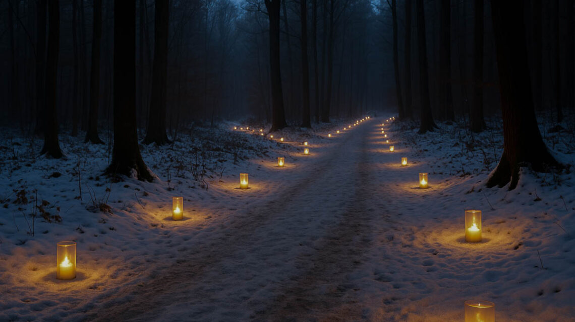 Kerzenschein und Winterzauber: Das Dambachtal lädt zum leuchtenden Spaziergang durch den Stadtwald des Jahres 2025 ein.