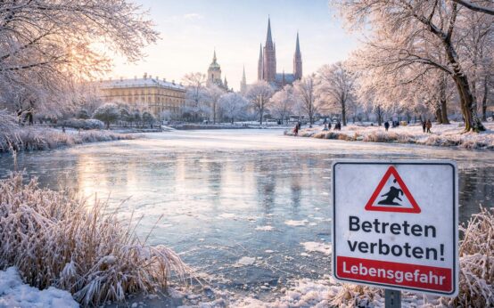 Eisfläche, betreten verboten.