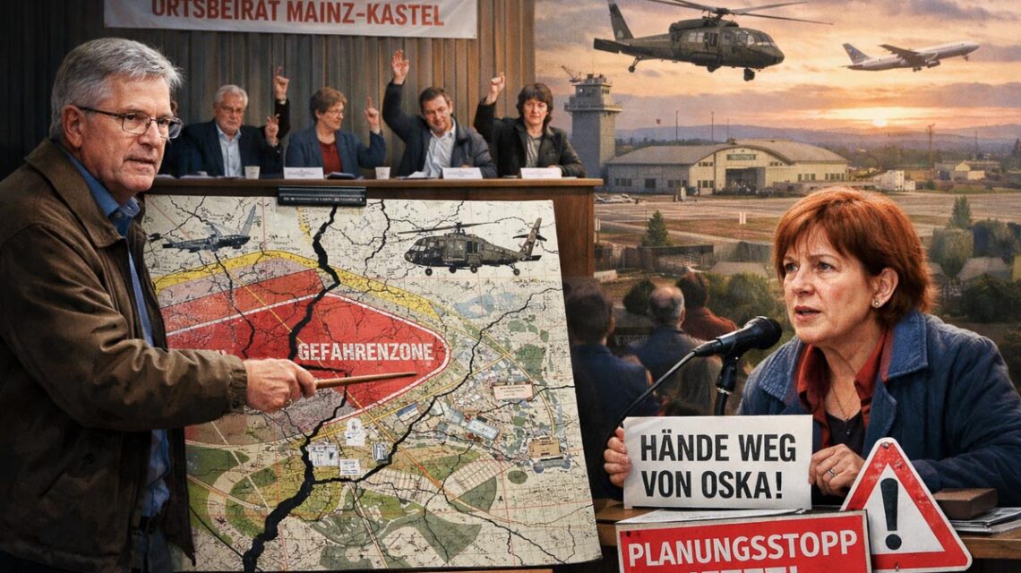 Blick auf das Ostfeld nahe Erbenheim: Neue Daten zu Flugrouten und Überflughöhen verschärfen die Debatte um Fluglärm und Sicherheit.