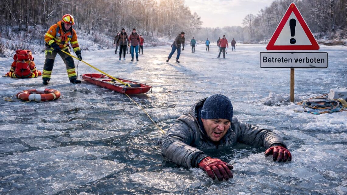 Gefahr im Winter: Eingebrochen ins Eis