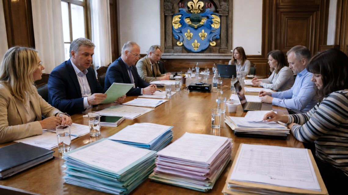 Der Wahlausschuss entscheidet im Rathaus Wiesbaden über die Zulassung der Wahlvorschläge für die Kommunalwahlen am 15. März.