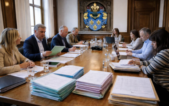 Der Wahlausschuss entscheidet im Rathaus Wiesbaden über die Zulassung der Wahlvorschläge für die Kommunalwahlen am 15. März.