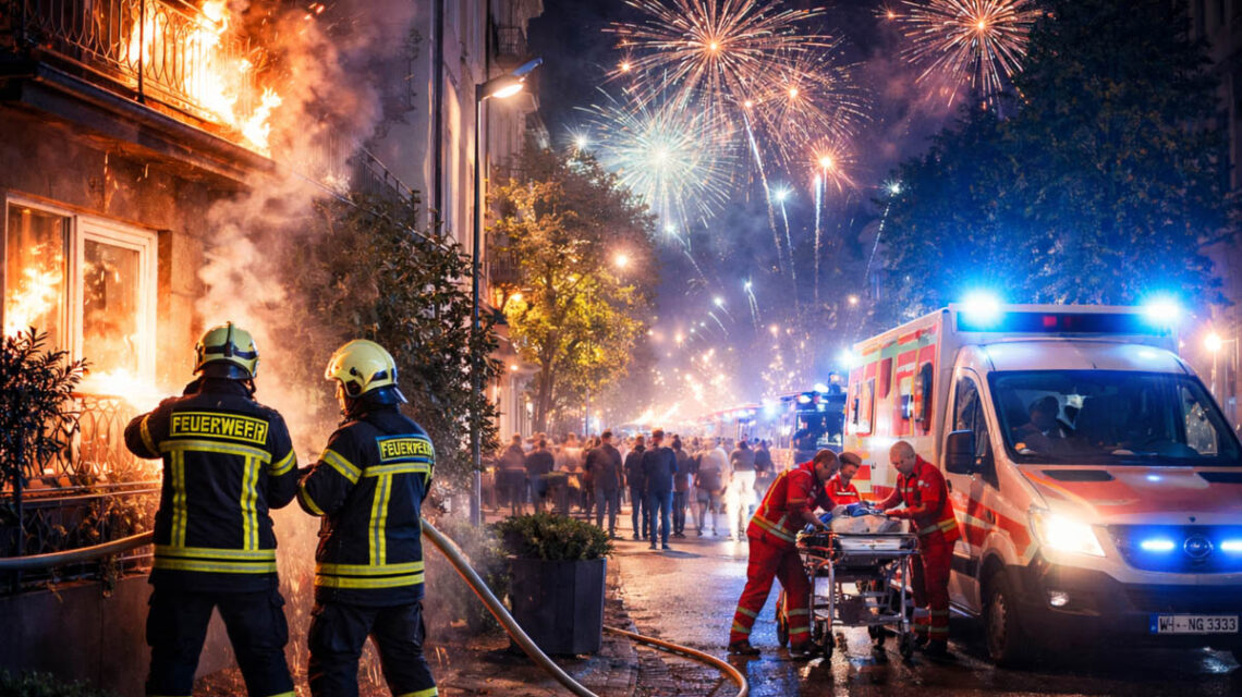 Silvesternacht 2025, Feuerwehr und Rettungsdienste verzeichnen etwa 200 Einsätze.
