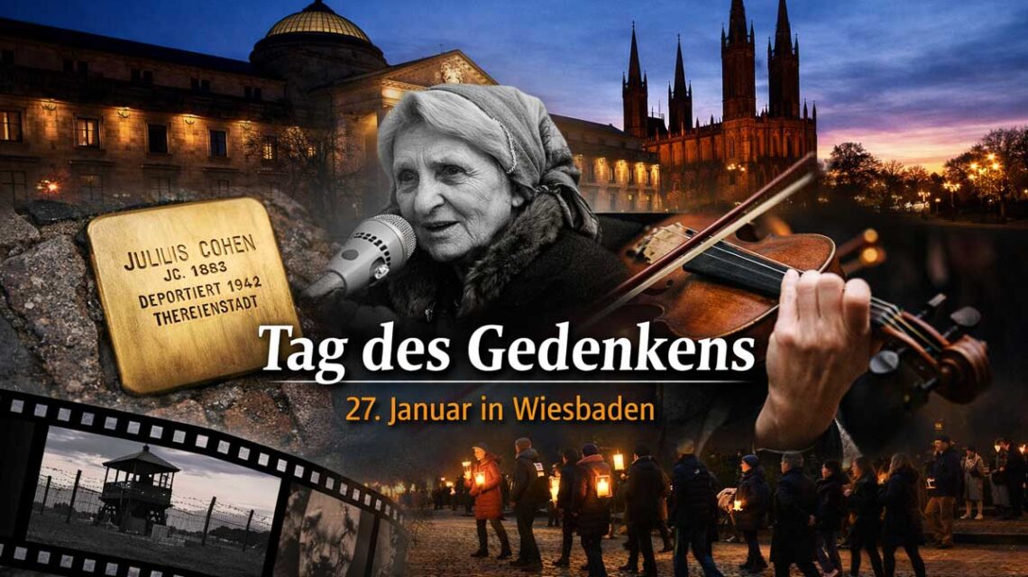 Erinnerung lebt: Wiesbaden spannt rund um den 27. Januar ein dichtes Programm aus Musik, Film, Vorträgen und Stadtrundgängen.