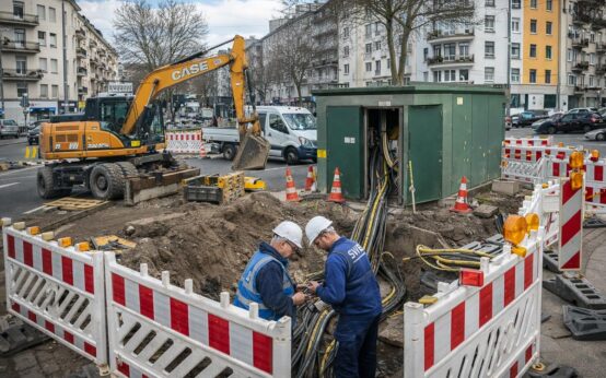 Bauarbeiten am Zietenring: Die Trafostation auf der Mittelinsel wird erneuert und an die Anforderungen moderner Stromnetze angepasst.