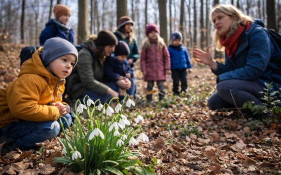Kinder entdecken bei „Den Winter vertreiben“ in der Fasanerie Wiesbaden die ersten Zeichen des Frühlings