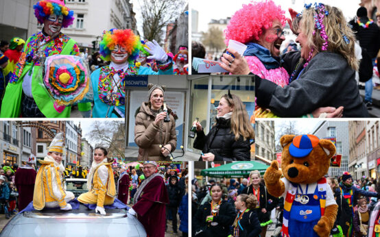 Kinderfastnachtsumzug durch die Wiesbadener Innenstadt.