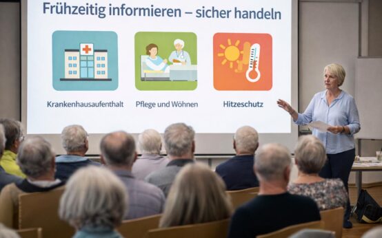 Informationsveranstaltung im Zukunftswerk Wiesbaden: Austausch, Beratung und praktische Tipps für Pflege, Wohnen und Hitzeschutz.